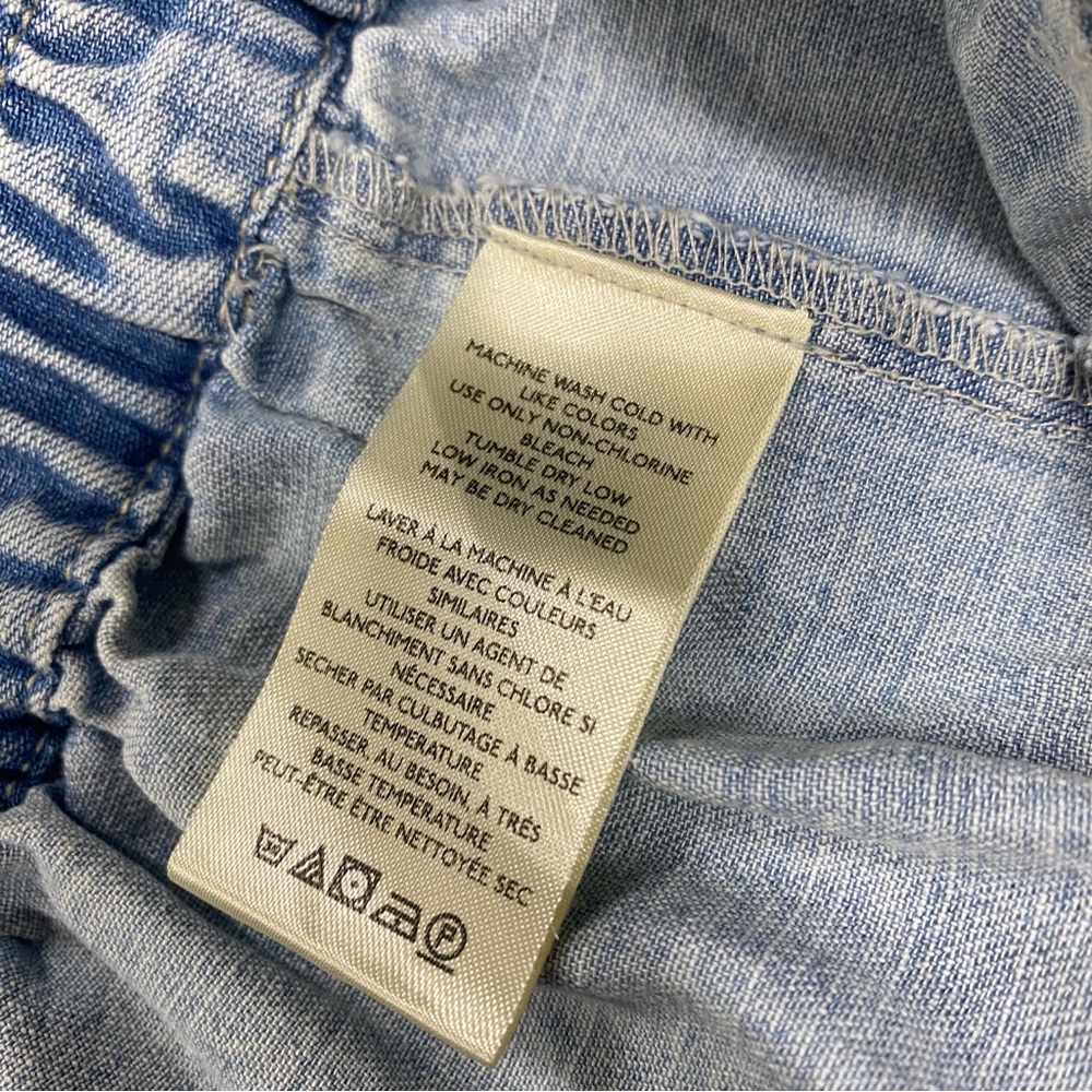 NWT Free People Light Blue Elastic Waist Denim Shorts - Picture 6 of 7